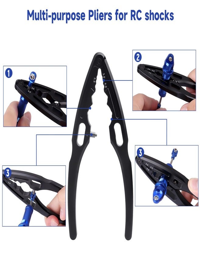 FriHobby Aluminum Multi-Function RC Shock Pliers Ball Head RC Clamps 3.0 3.5 4.0 Shock Pivot Balls Tie Rods RC Maintenance Tool for 1/8 1/10 RC Car Truck Off Road Buggy Rock Crawler - Image 2